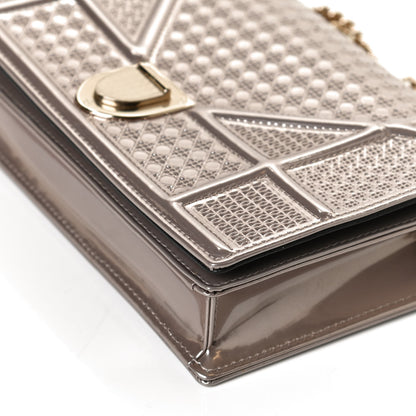 Christian Dior Metallic Patent Micro-Cannage Diorama Wallet on Chain Pouch Hyper Pink 11 of 13