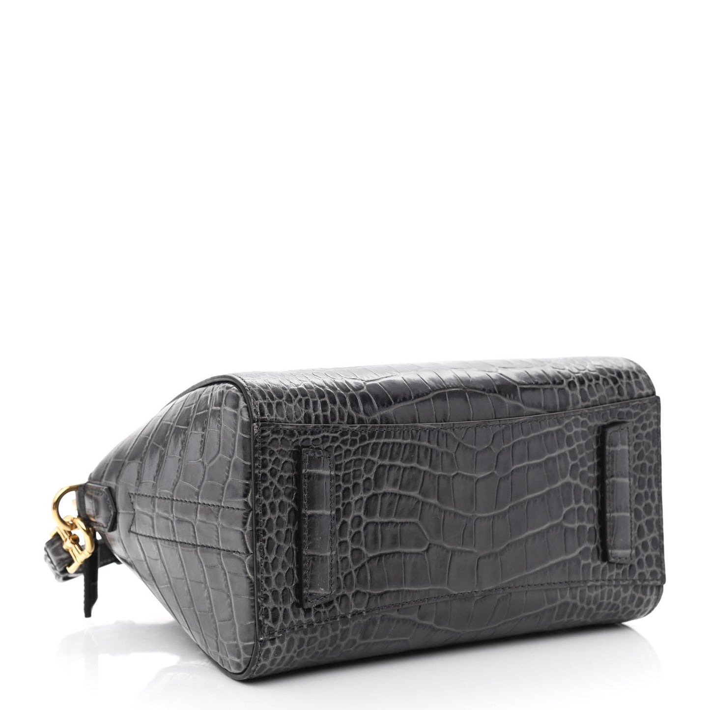 Calfskin Crocodile Embossed Mini Antigona Storm Grey