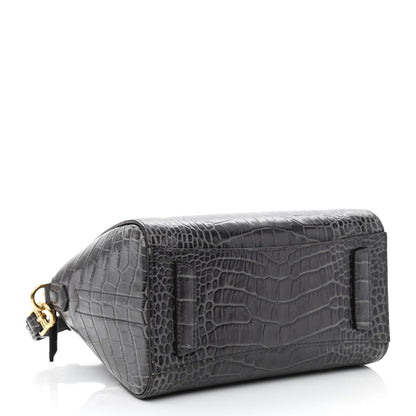 Givenchy Calfskin Crocodile Embossed Mini Antigona Storm Grey 4 of 11