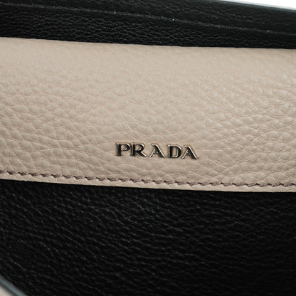 Prada Vitello Daino Small Double Bag Argilla Black 6 of 8