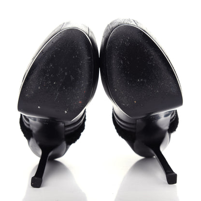 Saint Laurent Nappa Shearling Tribtoo 140 Platform Boots 36 Black 6 of 10