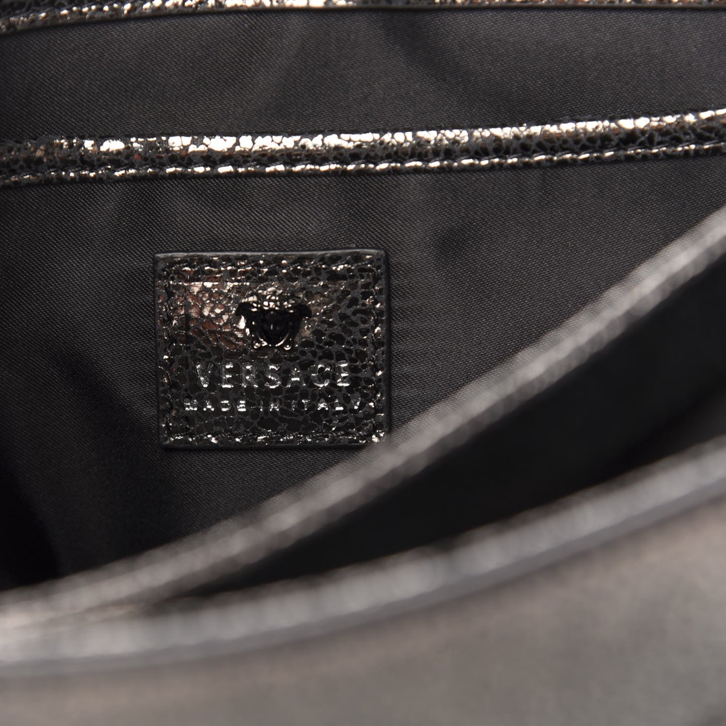 Metallic Suede Palazzo Sultan Shoulder Bag Antracite