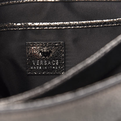 Versace Metallic Suede Palazzo Sultan Shoulder Bag Antracite 6 of 11