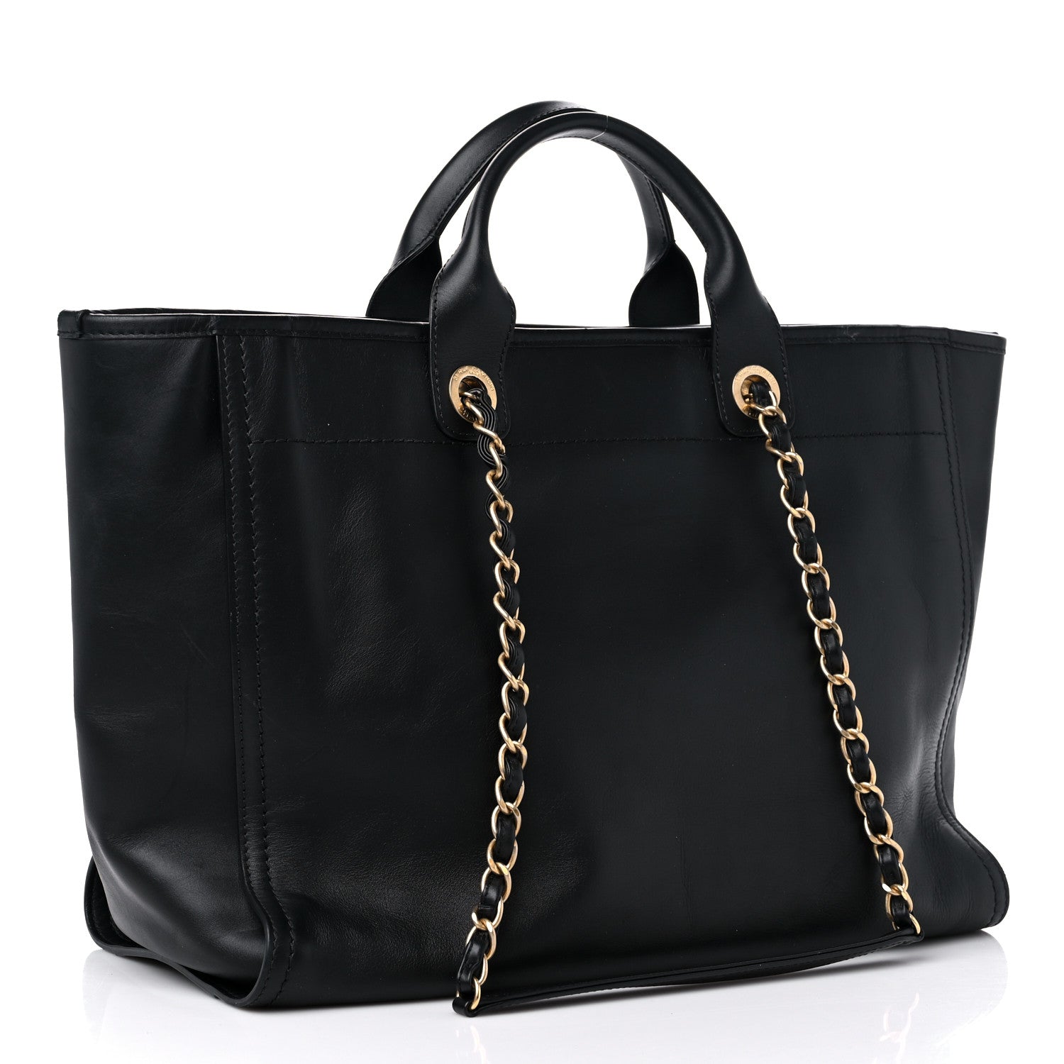 Chanel Calfskin Medium Deauville Tote Black 3 of 14