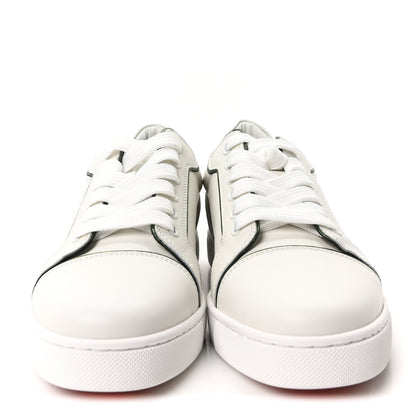 Christian Louboutin Calfskin Laminated Nappa Womens Fun Vieira Flat Sneakers 36.5 White Vertlaine 3 of 9