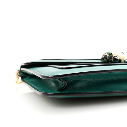 Bulgari Calfskin Serpenti Forever Flap Clutch  Emerald Green 8 of 9