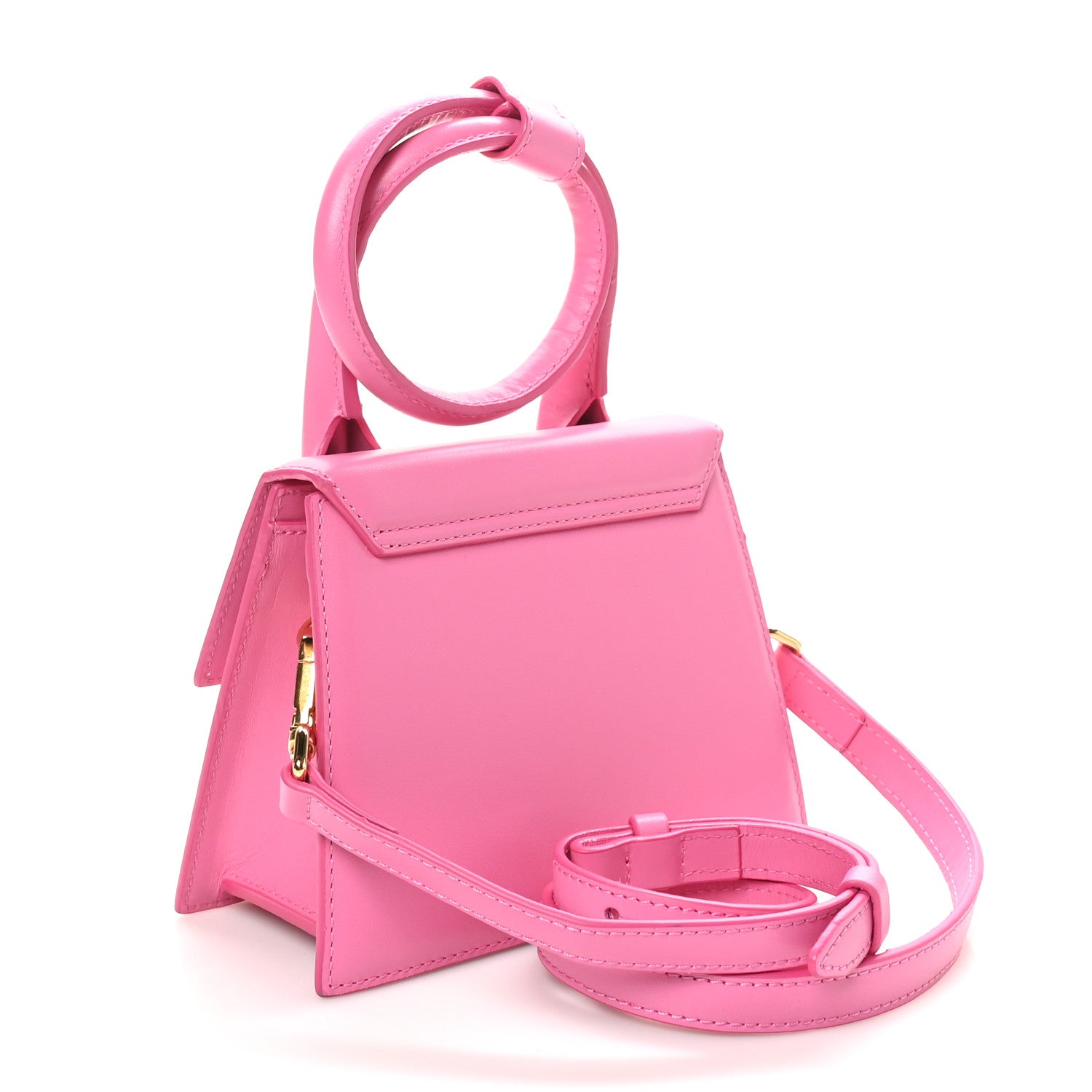 Jacquemus Calfskin Le Chiquito Noeud Dark Pink 3 of 9
