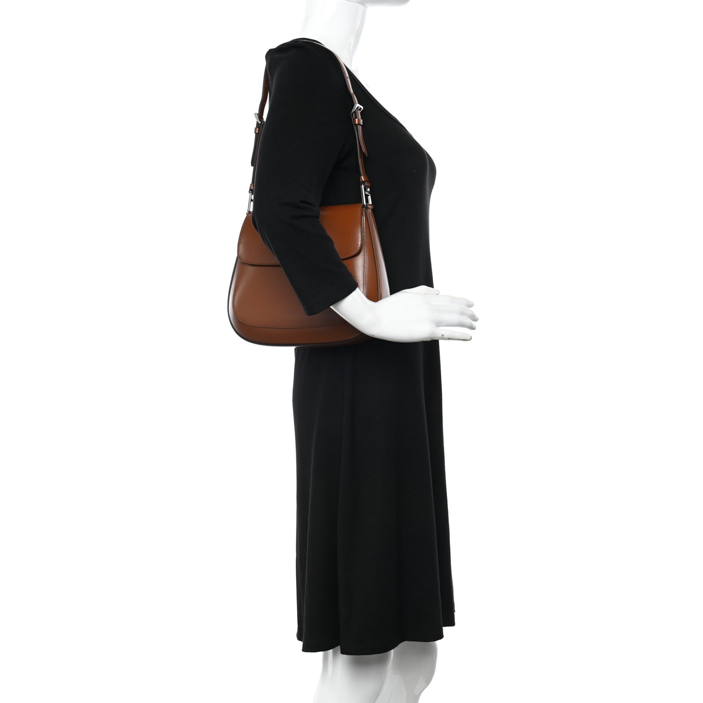 Spazzolato Cleo Flap Adjustable Strap Shoulder Bag Tobacco