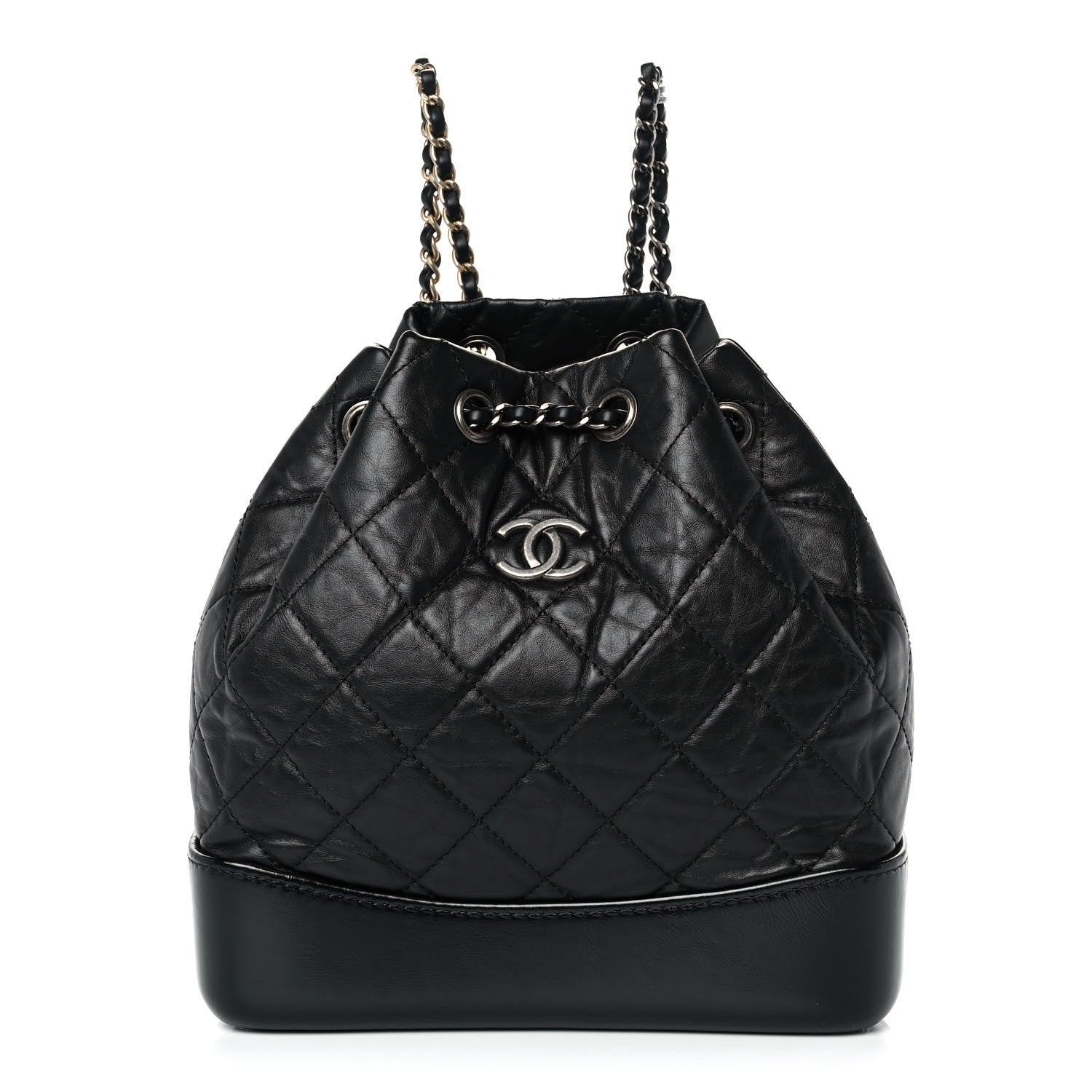 Chanel Aged Calfskin Quilted Small Gabrielle Backpack Black 1 of 10