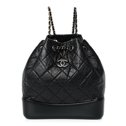 Chanel Aged Calfskin Quilted Small Gabrielle Backpack Black 1 of 10