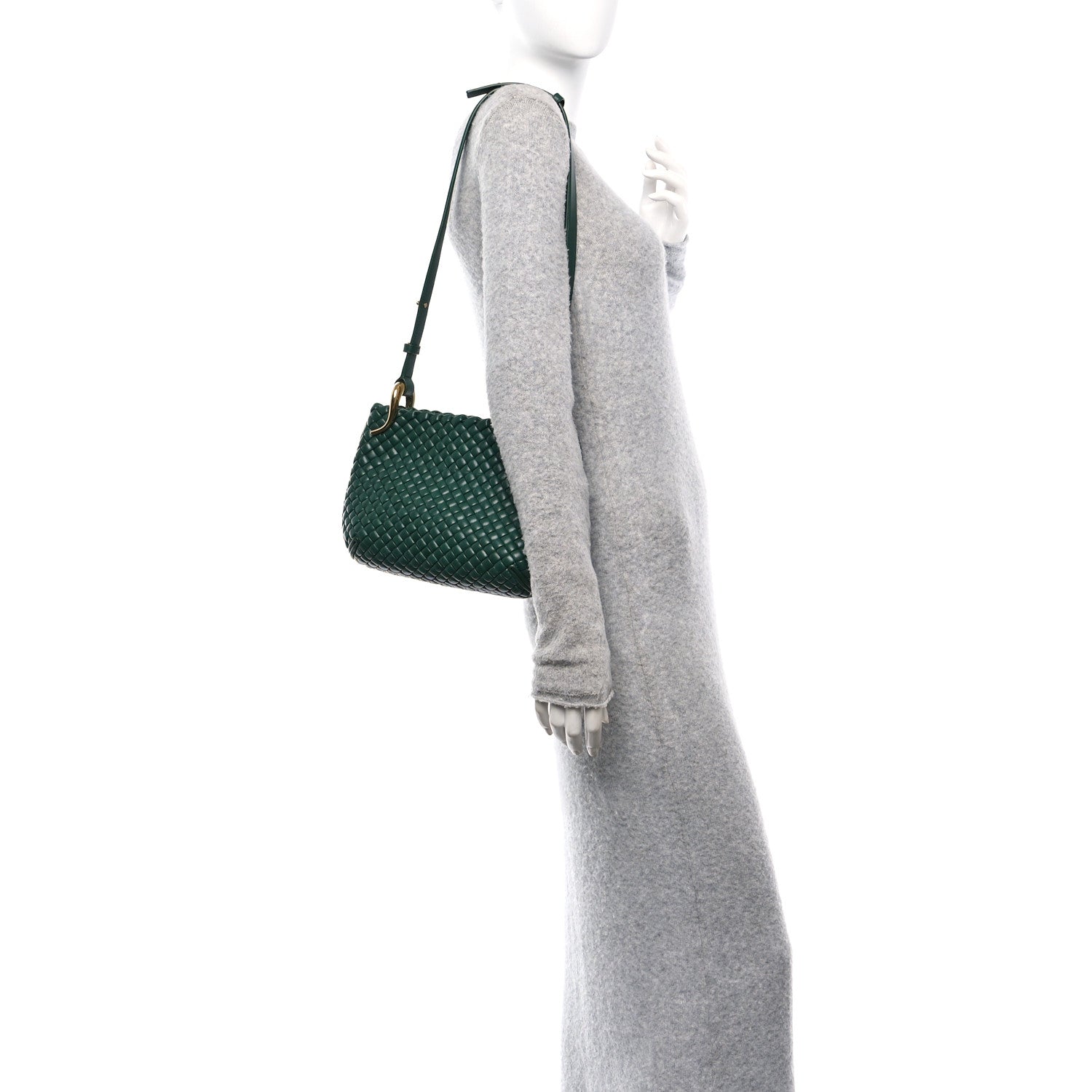Bottega Veneta Nappa Intrecciato Small Clicker Shoulder Bag Raintree 2 of 9