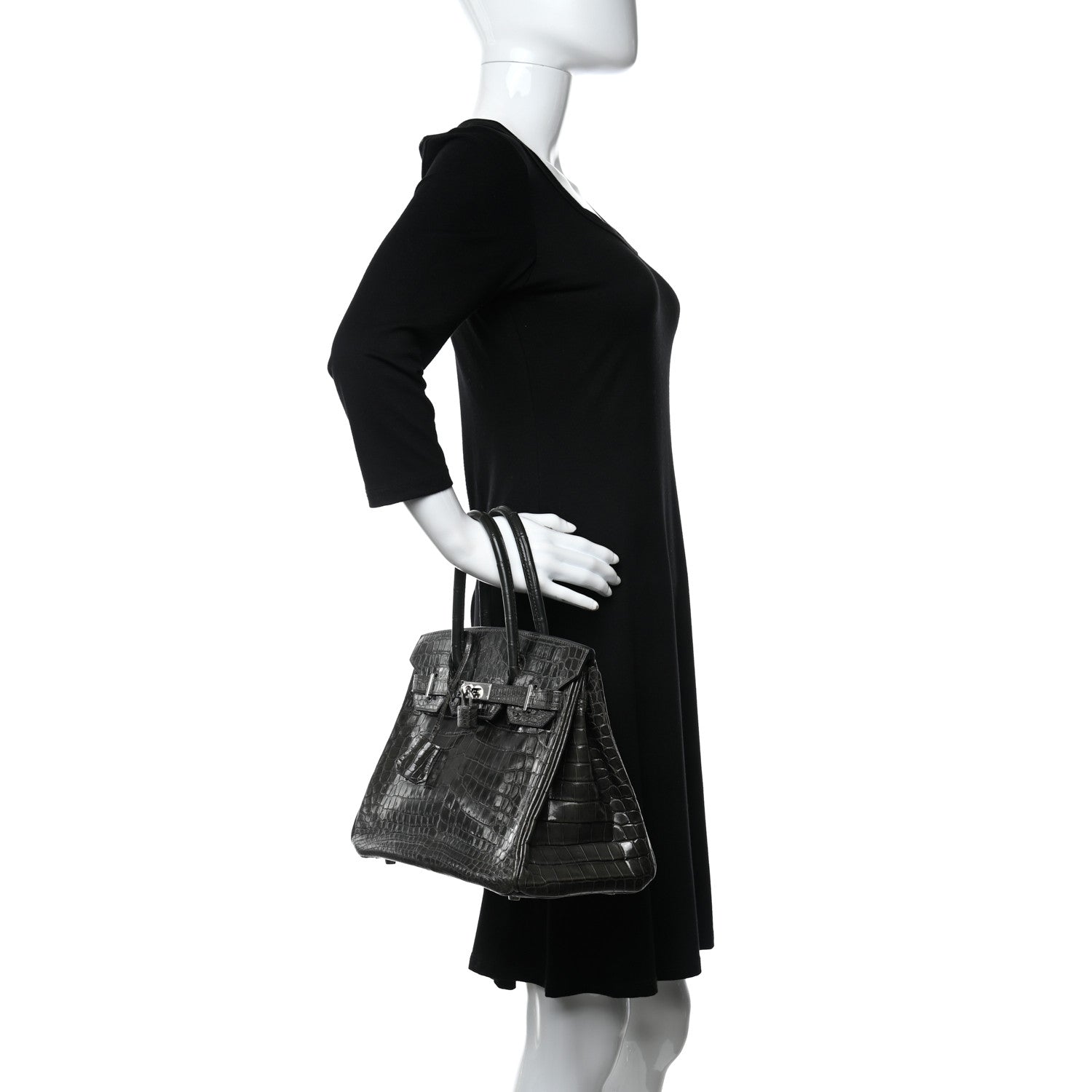 Hermes Shiny Niloticus Crocodile Birkin 30 Graphite 2 of 18