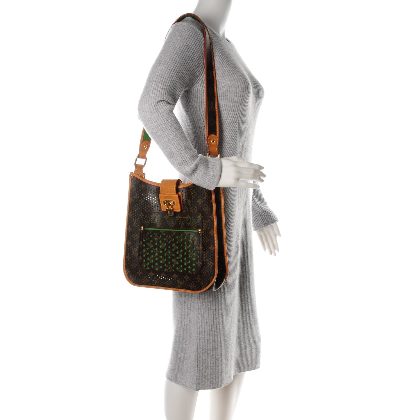 Monogram Perforated Musette Green