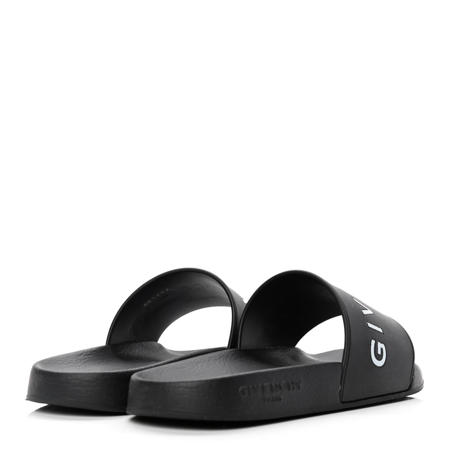 Rubber Logo Pool Slide Sandals 35 Black