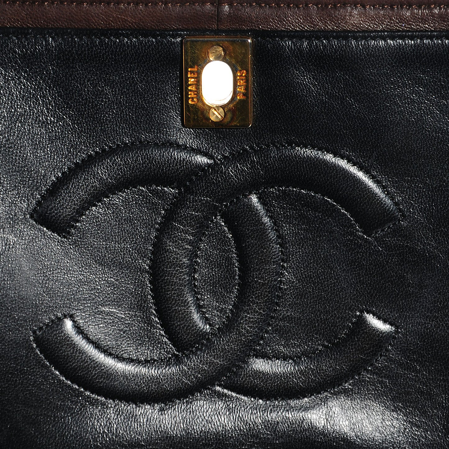 Quilted Lambskin Small Single Flap Brown