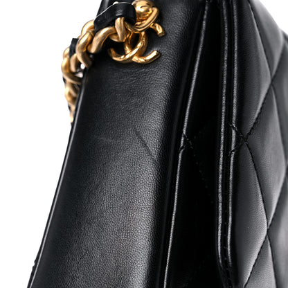 Chanel Lambskin Quilted Small Side Note Flap Black 14 of 14