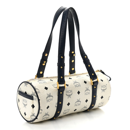 MCM Visetos Essential Barrel Bag White Blue 3 of 15
