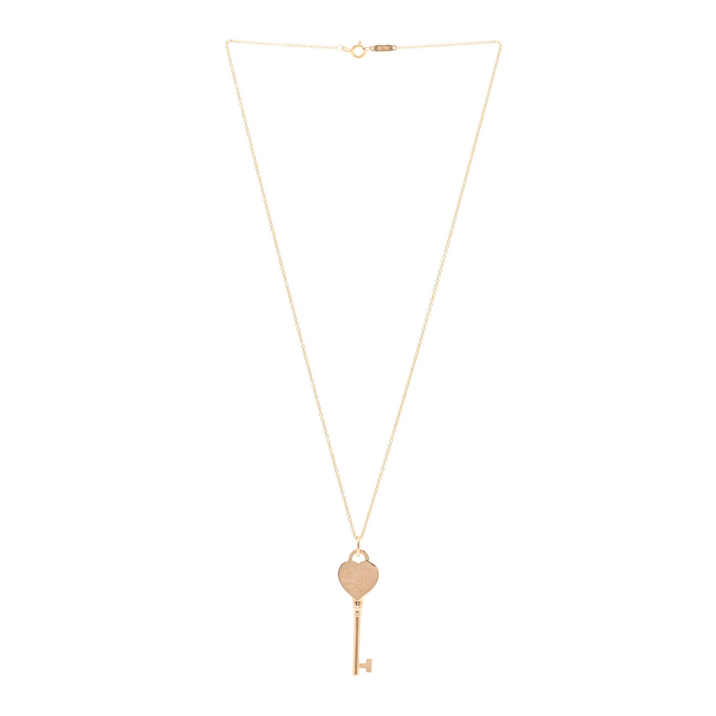 18K Rose Gold Return To Tiffany Heart Key Pendant Necklace