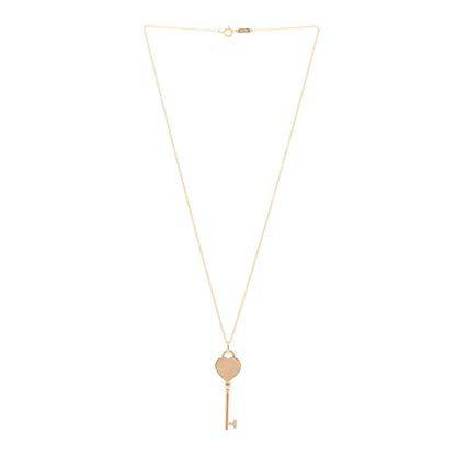 Tiffany 18K Rose Gold Return To Tiffany Heart Key Pendant Necklace 3 of 5