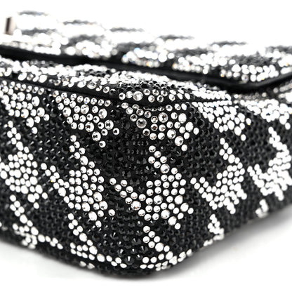Chanel Satin Crystal Diamante Houndstooth Small Flap Black 10 of 11