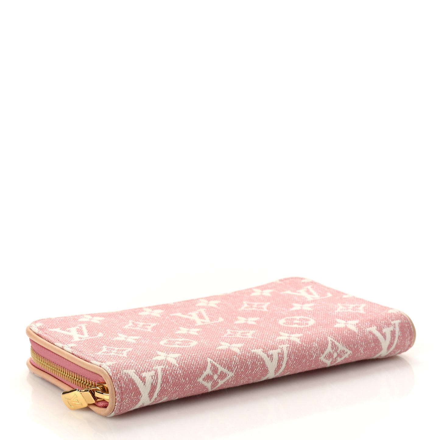 Denim Monogram Jacquard Zippy Wallet Pink