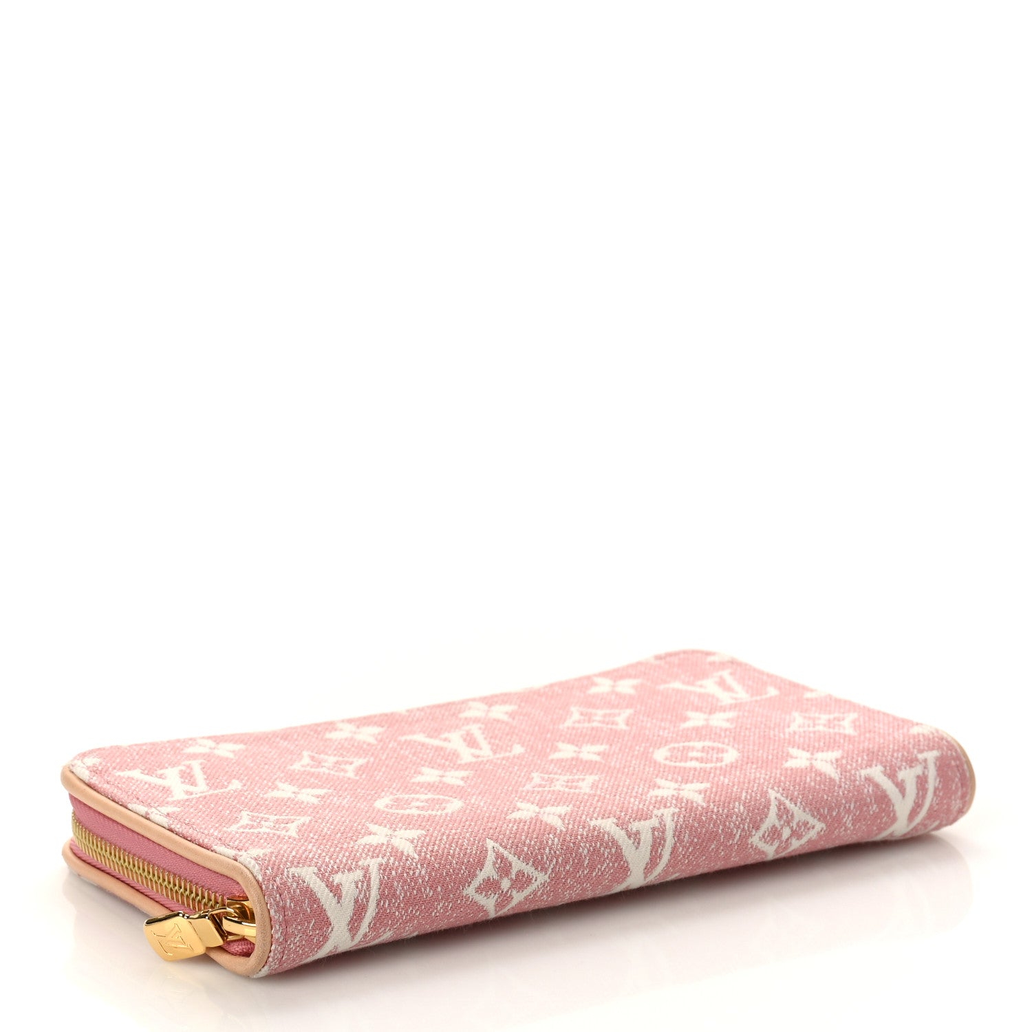 Louis Vuitton Denim Monogram Jacquard Zippy Wallet Pink 4 of 8