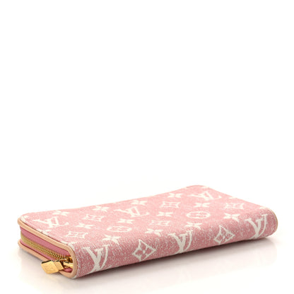 Louis Vuitton Denim Monogram Jacquard Zippy Wallet Pink 4 of 8