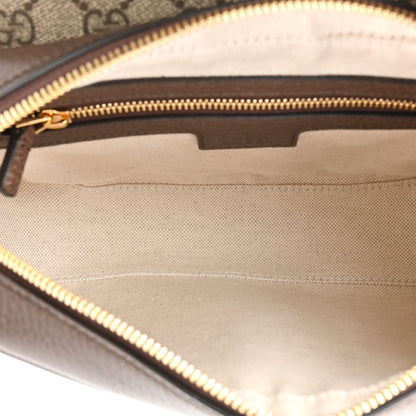 Gucci GG Supreme Monogram Textured Dollar Calfskin Web Studded Mini Ophidia Flap Shoulder Bag Beige Ebony New Acero 5 of 10