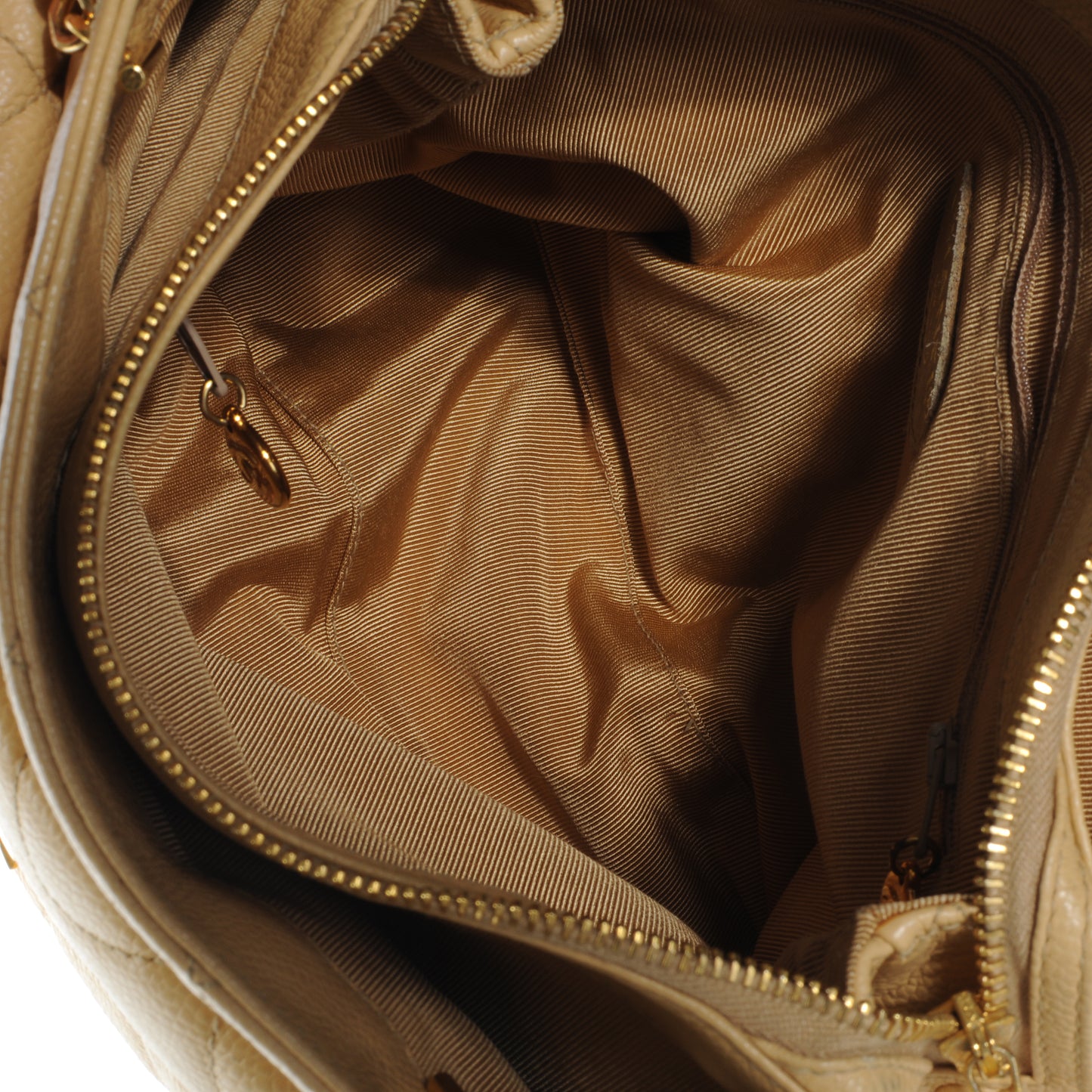 Caviar Quilted Shoulder Bag Beige