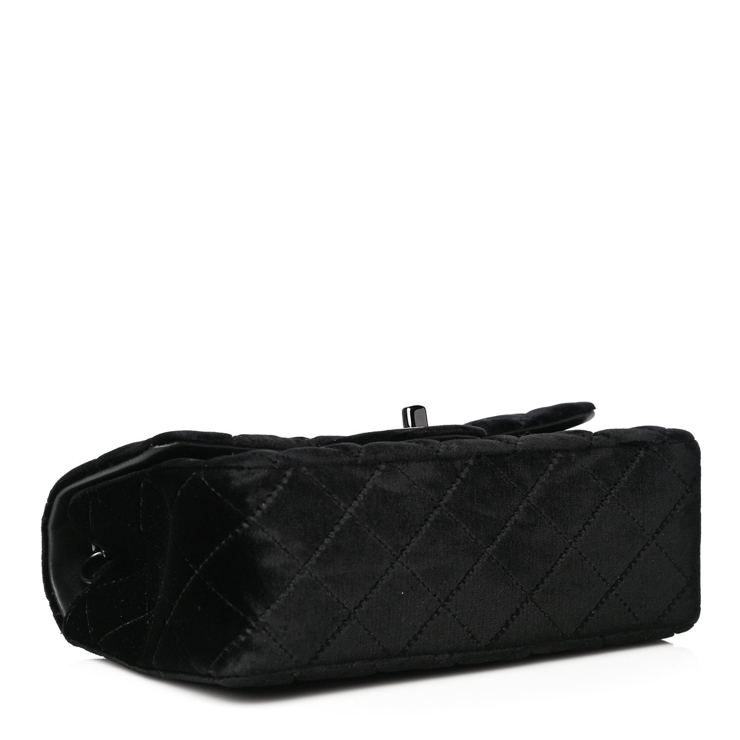 Chanel Velvet Quilted Mini Rectangular Flap So Black 3 of 15