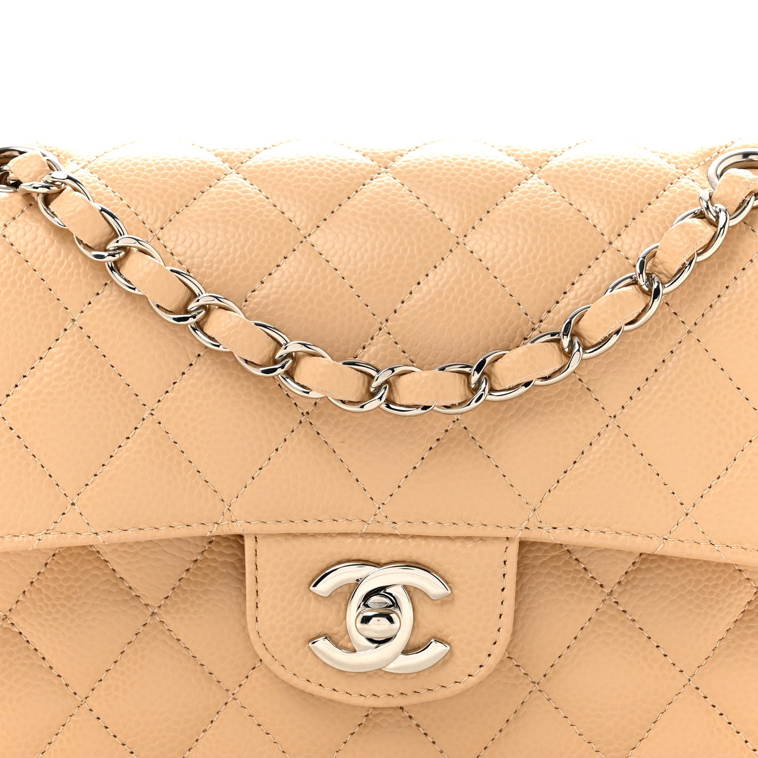 Chanel Caviar Quilted Small Double Flap Beige 8 of 10