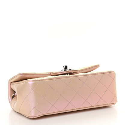 Chanel Iridescent Calfskin Quilted Mini Rectangular Flap Pink 6 of 17