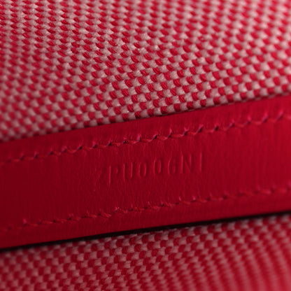 Hermes Swift Toile H Cabas H En Biais 27 Ecru Framboise 7 of 12