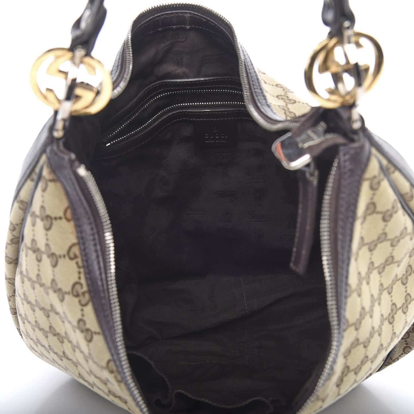 Monogram Large GG Twins Hobo Black
