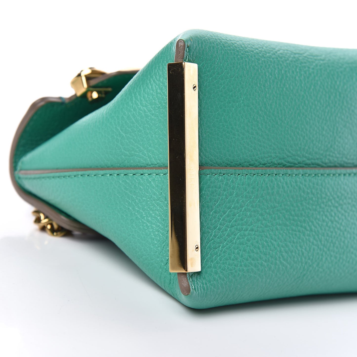 Calfskin Mini Clare Shoulder Bag Green Turquoise
