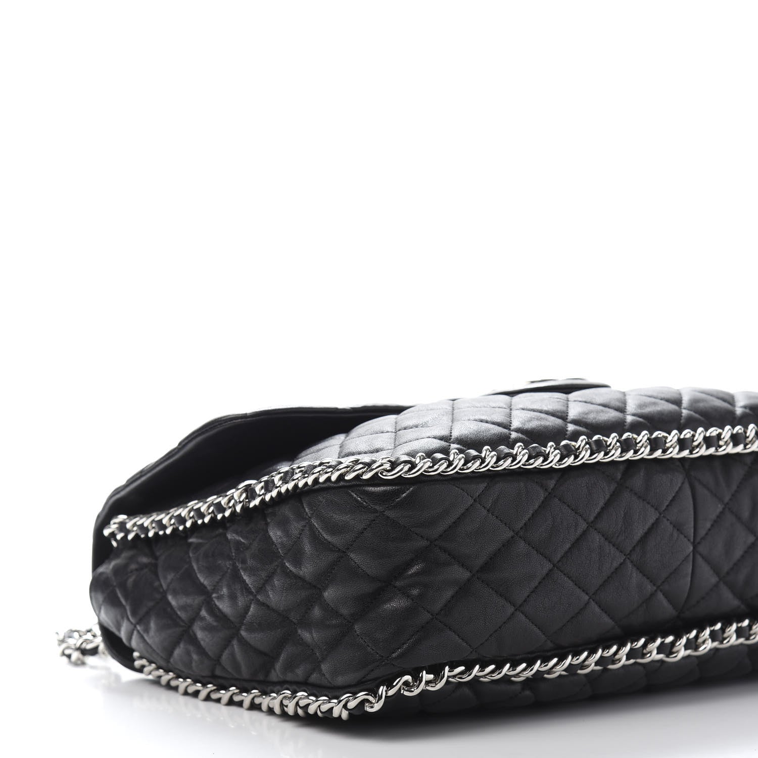 Chanel Washed Lambskin Quilted Maxi Chain Around Flap Black 8 of 12