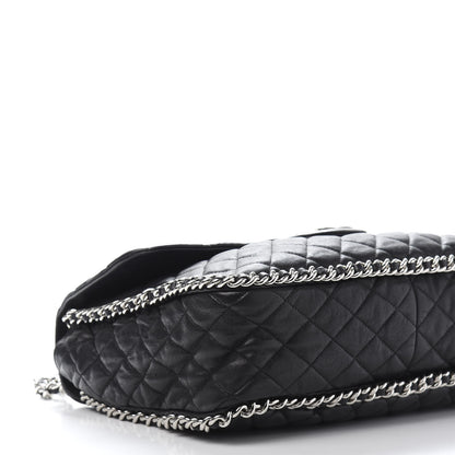 Chanel Washed Lambskin Quilted Maxi Chain Around Flap Black 8 of 12