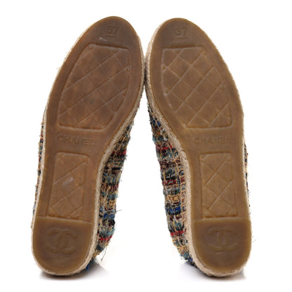 Chanel Tweed Grosgrain CC Espadrilles 37 Multicolor 6 of 15