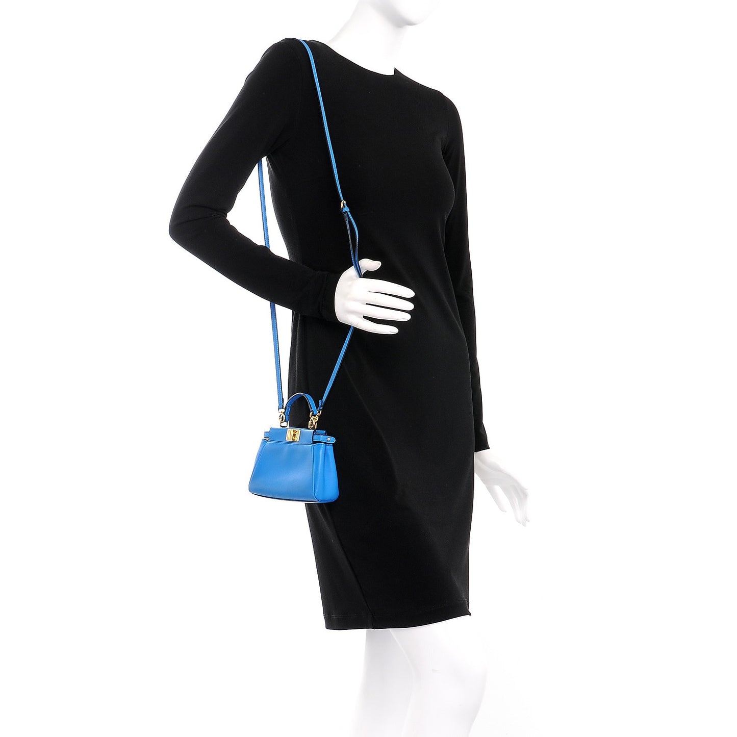 Shiny Nappa Micro Peekaboo Iconic Satchel Blue Royal