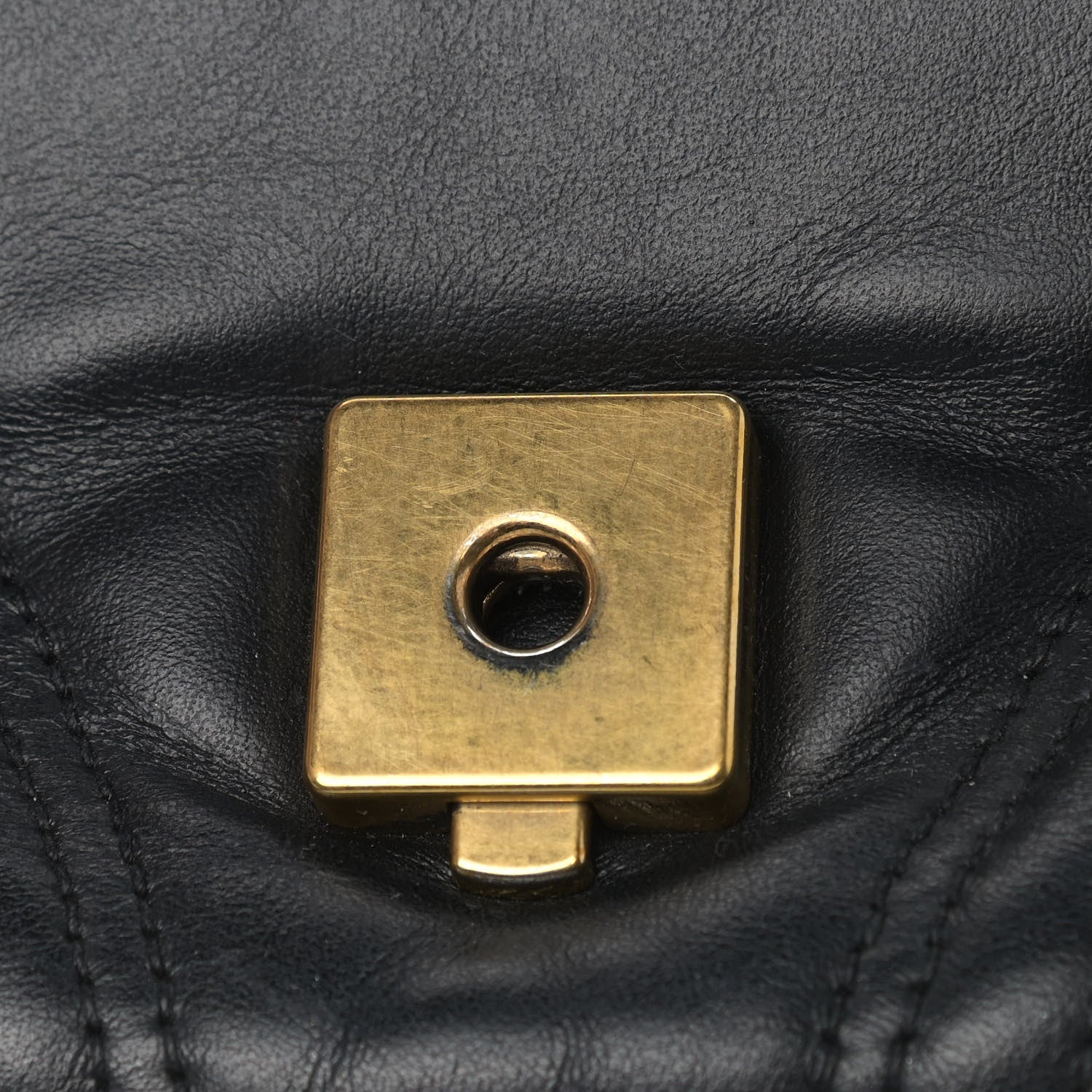 Gucci Calfskin Matelasse Small GG Marmont Top Handle Shoulder Bag Black 11 of 11