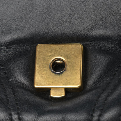 Gucci Calfskin Matelasse Small GG Marmont Top Handle Shoulder Bag Black 11 of 11