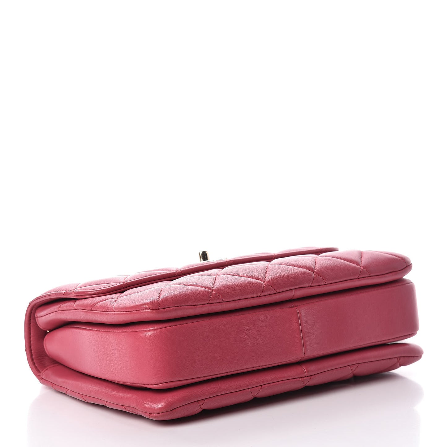 Lambskin Quilted Small Trendy CC Dual Handle Bag Dark Pink
