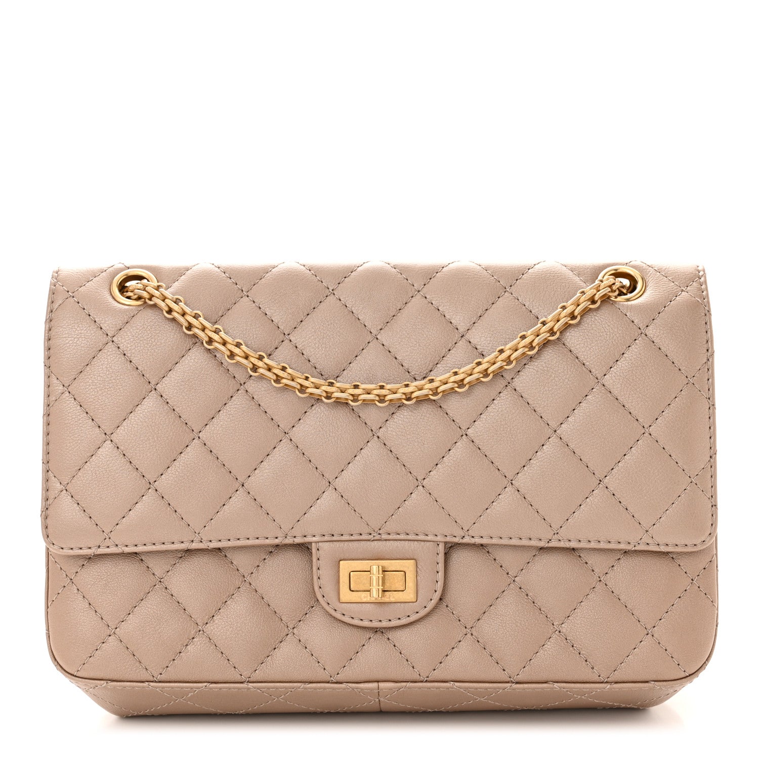 Chanel Metallic Calfskin Quilted 2.55 Reissue 226 Flap Dark Gold 1 of 10