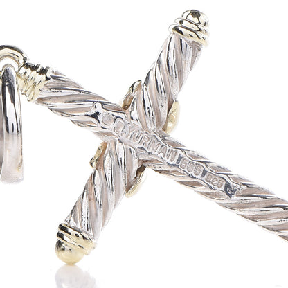 David Yurman Sterling Silver 14K Yellow Gold Cross Pendant 3 of 4