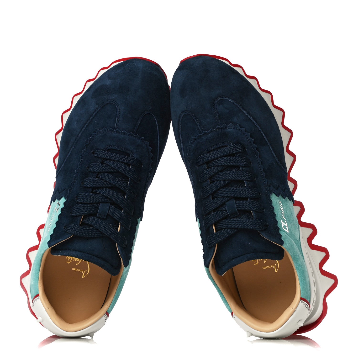 Christian Louboutin Suede Mens Loubishark Sneakers 43 Blu Scuro Source 5 of 10