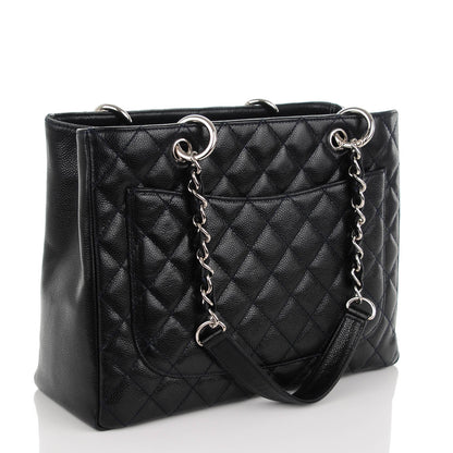 Chanel Caviar Quilted Grand Shopping Tote GST Dark Navy Blue 3 of 7