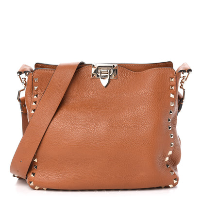Valentino Garavani Pebbled Calfskin Small Rockstud Flip-Lock Messenger Bag Light Cuir 1 of 11