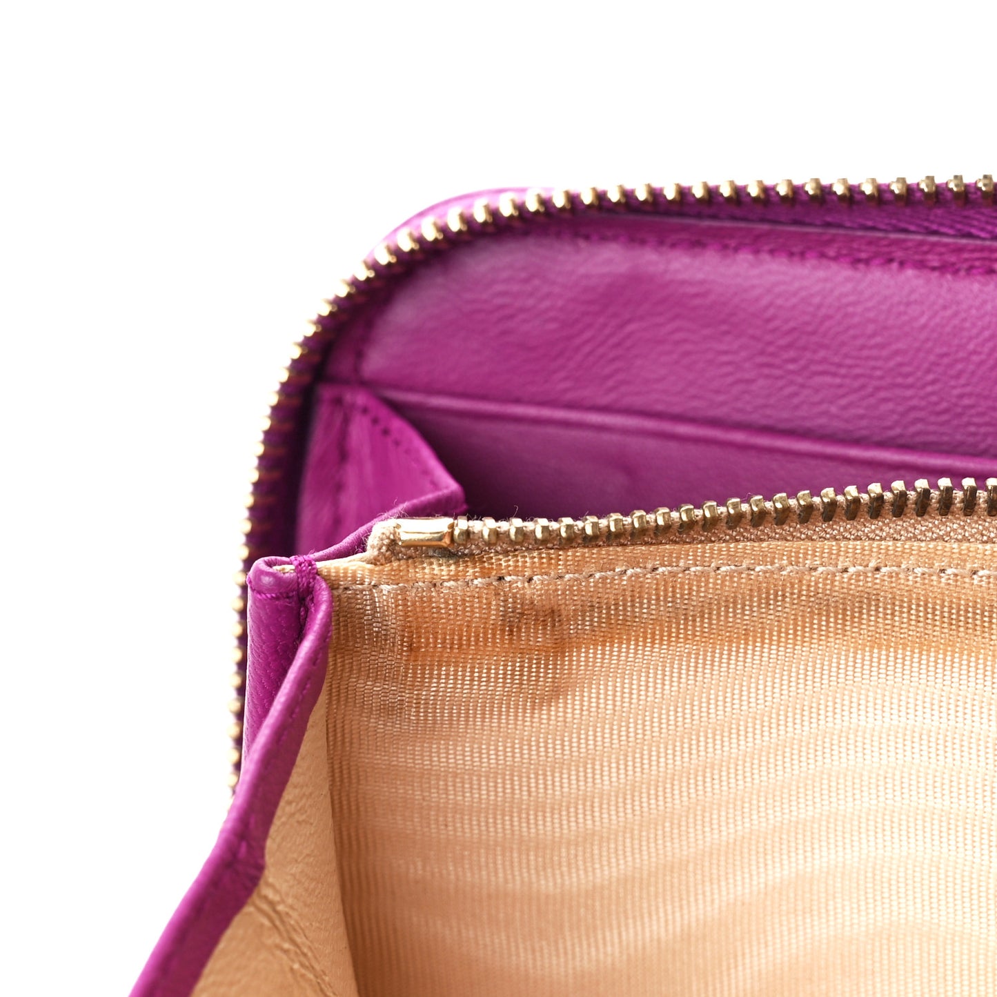 Nappa Intrecciato Zip Around Wallet Orchid
