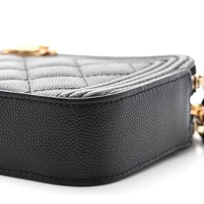 Chanel Caviar Quilted Small Boy Clutch With Chain Black 12 of 14