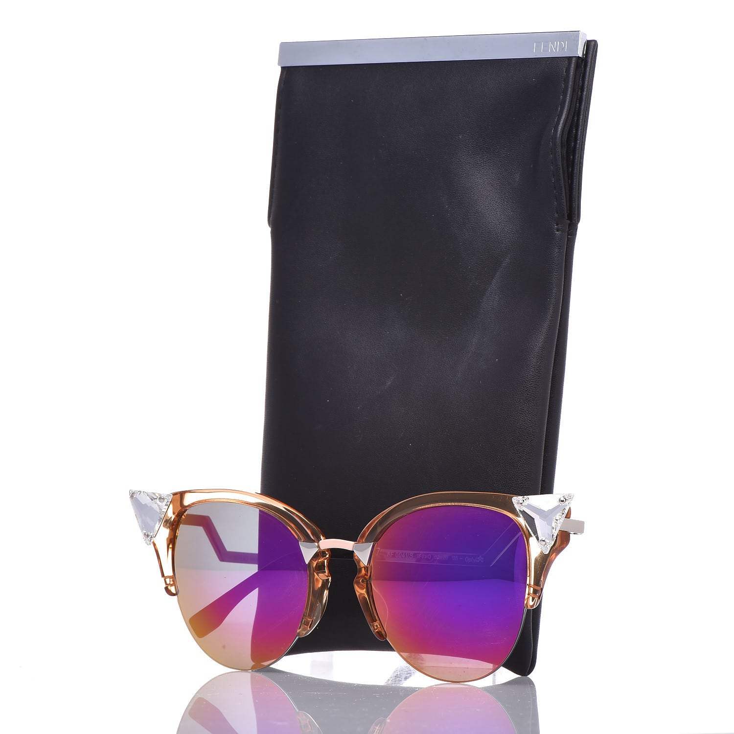 Fendi Iridia Cat Eye Sunglasses FF 0041/S Translucent Peach 8 of 8